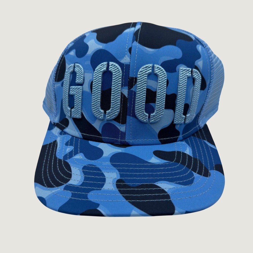 Good Good Golf Upshot Trucker Hat Blue Camo Snapback Outdoor Golfer GG658 NWT